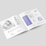 Square Brochure Mockup in 4 Different Visions