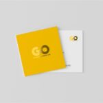 Square Business Card Mockup in 3 Different Views