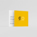 Square Business Card Mockup in 3 Different Views