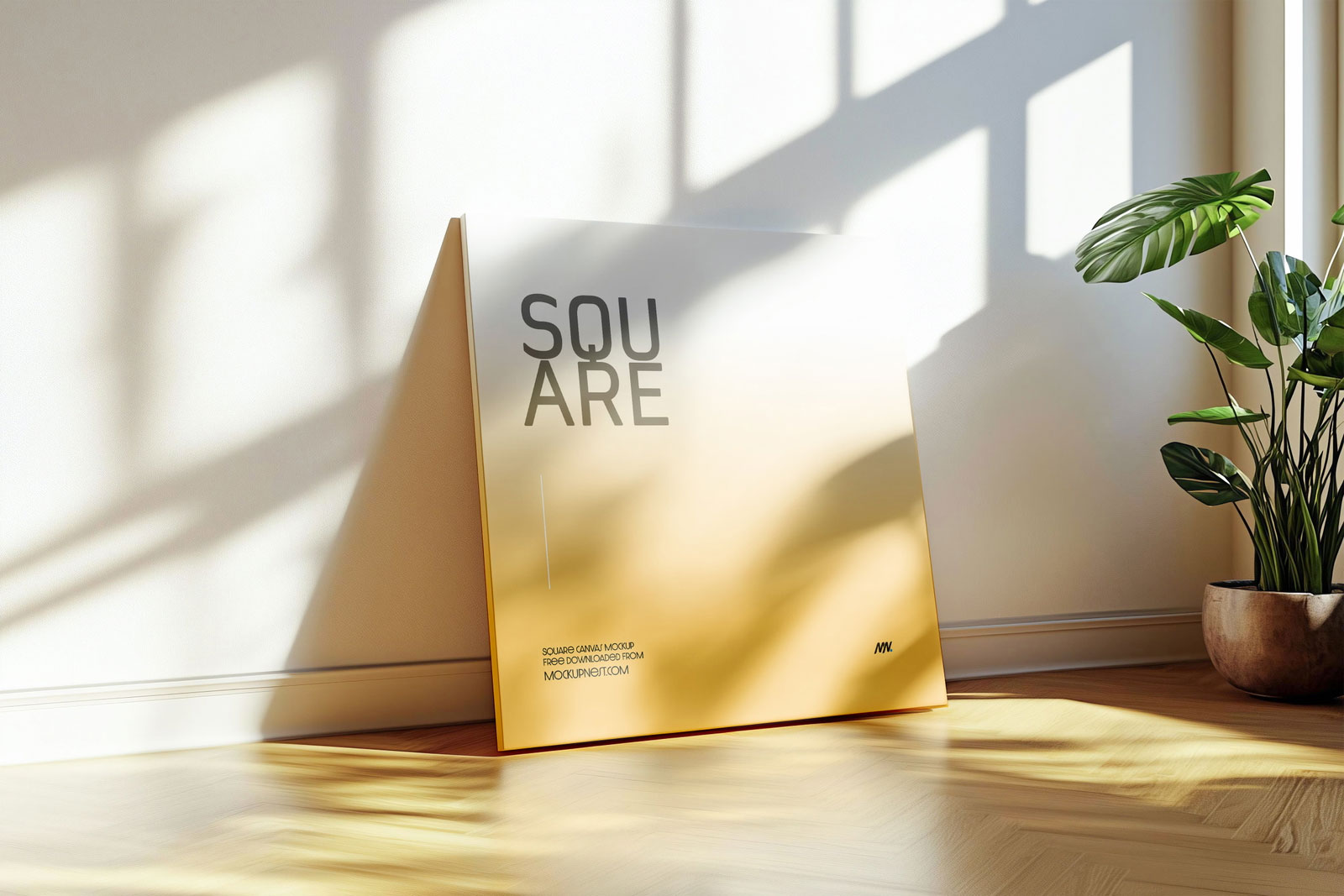 Free Square Canvas Mockup PSD Template