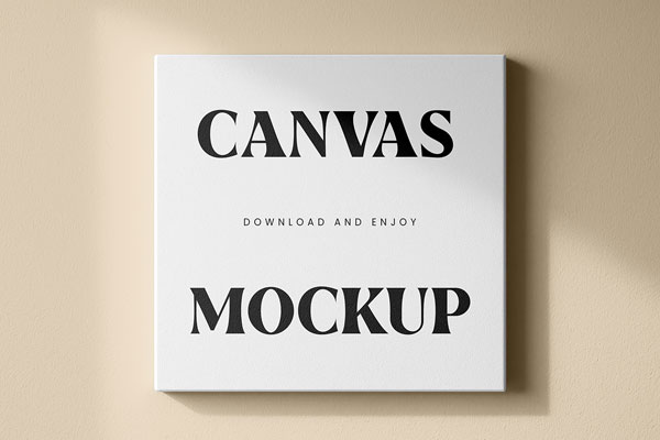 Square Canvas on Wall Mockup