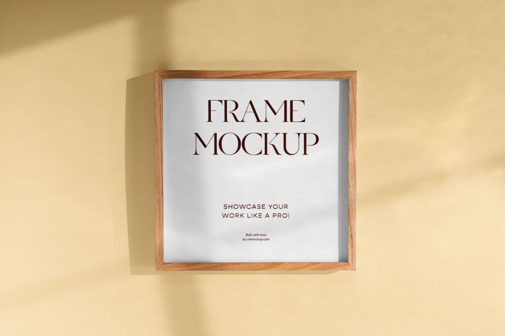 Square Frame Mockup on Wall in Facing View