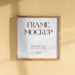 Square Frame Mockup on Wall in Facing View