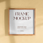Square Frame Mockup on Wall in Facing View