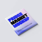 Square Fridge Magnet Mockup