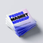 Square Fridge Magnet Mockup