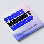 Square Fridge Magnet Mockup