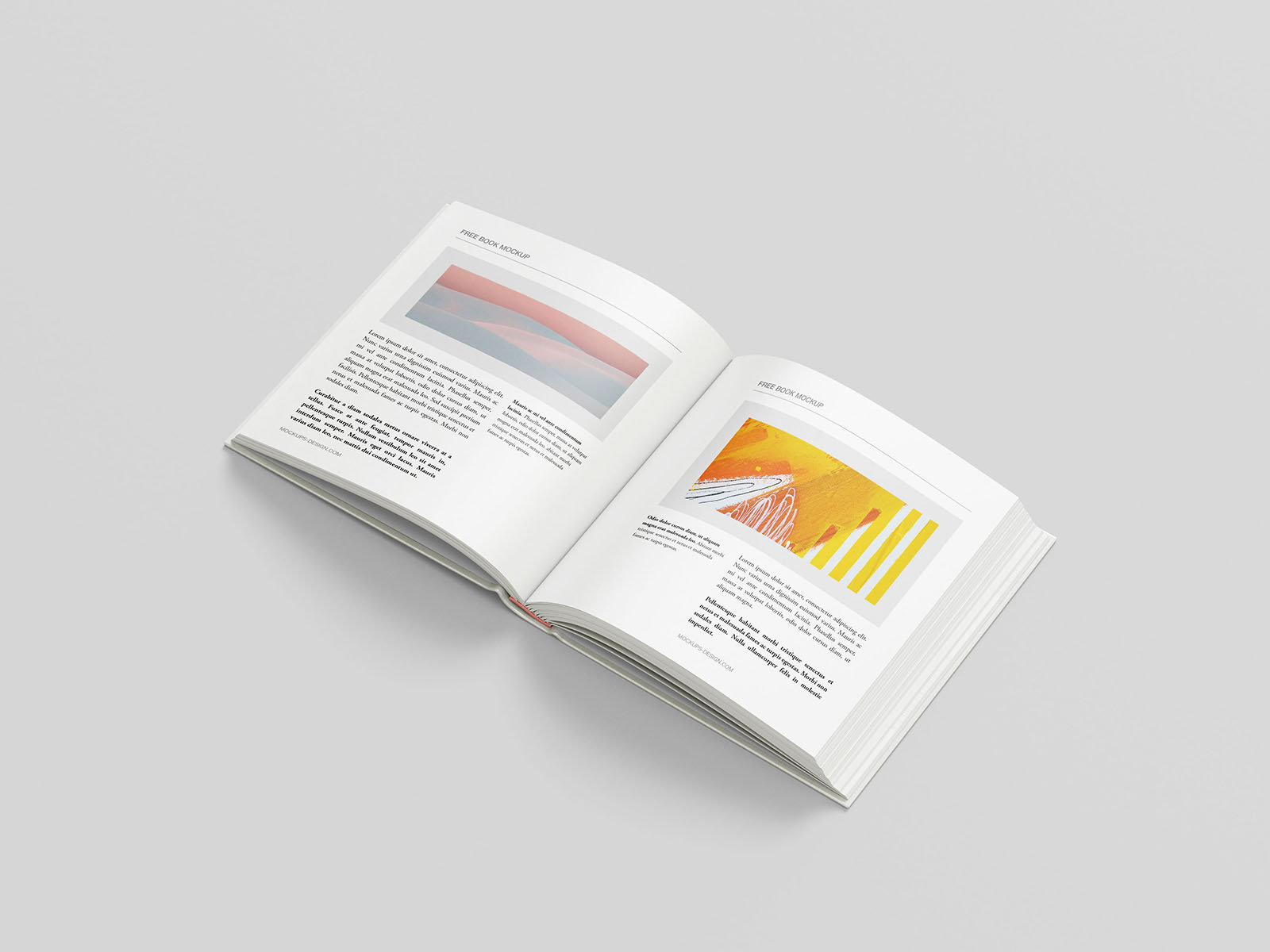 Square Hardcover Book Mockup in 6 Various Visions FREE PSD