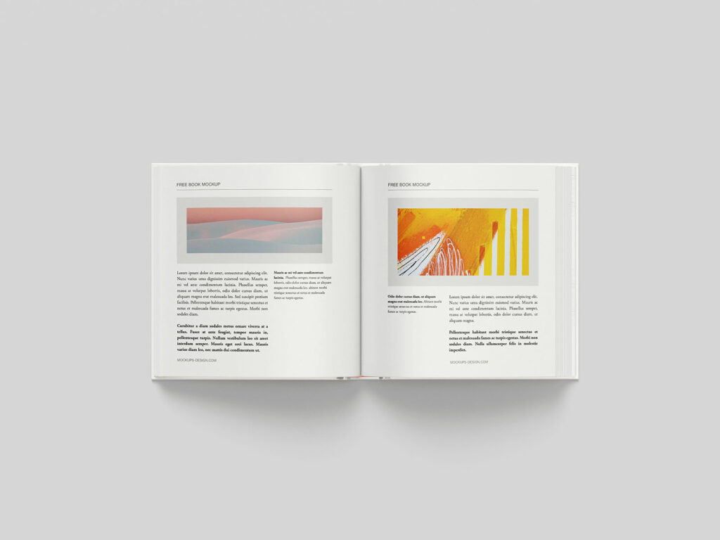 Square Hardcover Book Mockup in 6 Various Visions