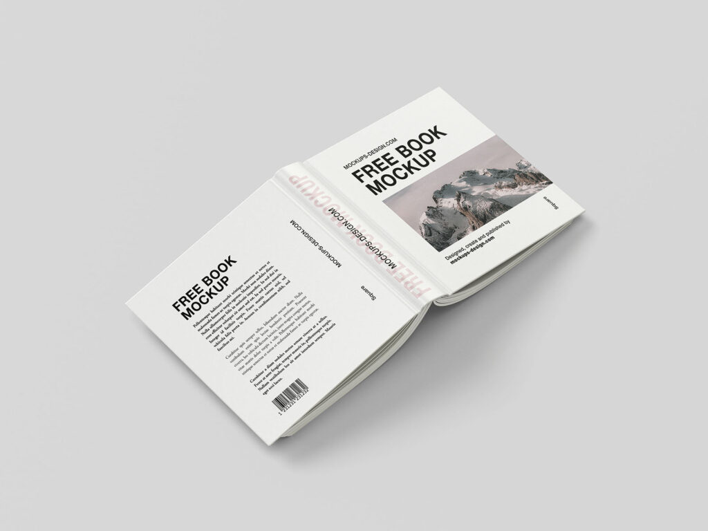 Square Hardcover Book Mockup in 6 Various Visions