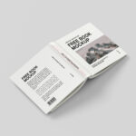 Square Hardcover Book Mockup in 6 Various Visions