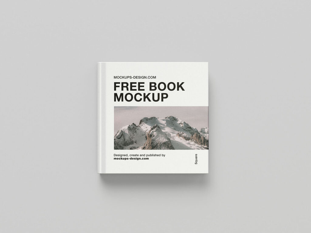 Square Hardcover Book Mockup in 6 Various Visions
