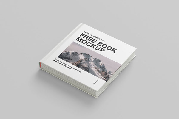 Square Hardcover Book Mockup in 6 Various Visions