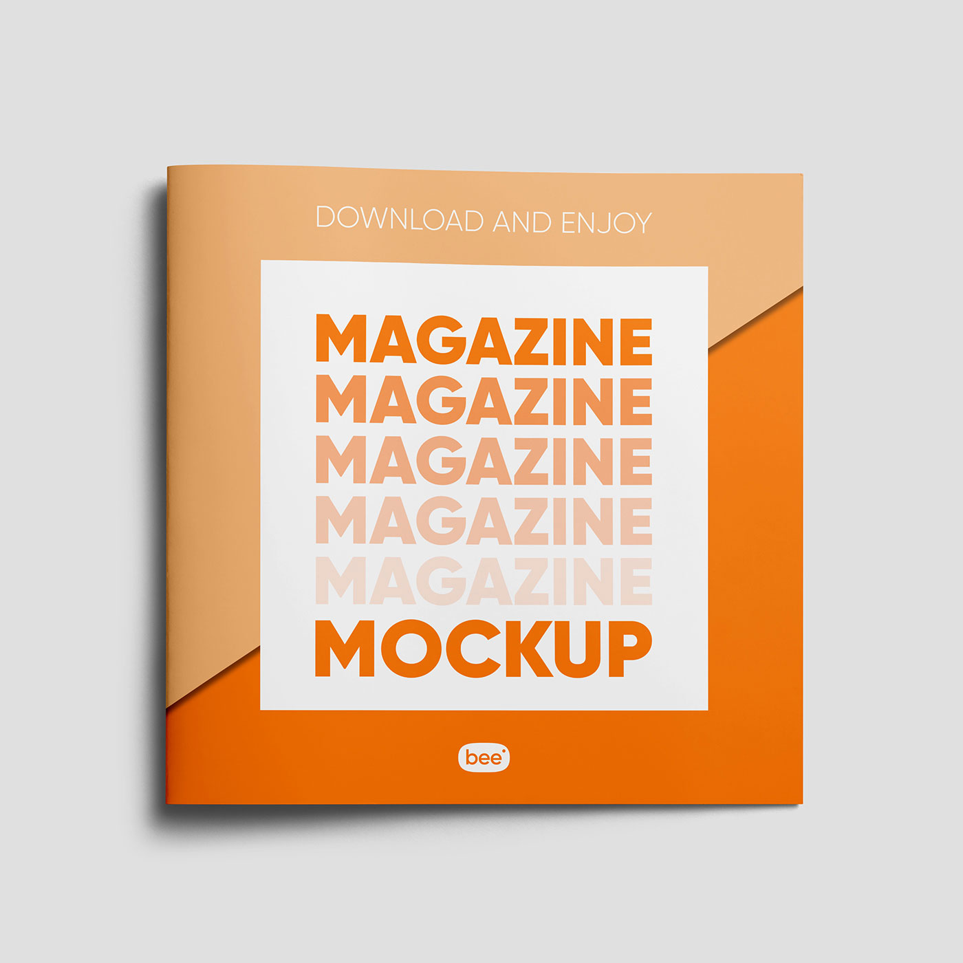 Free Square Magazine Cover Mockup PSD Template