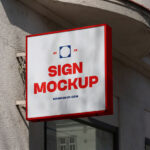 Square Mounted Street Sign Mockup