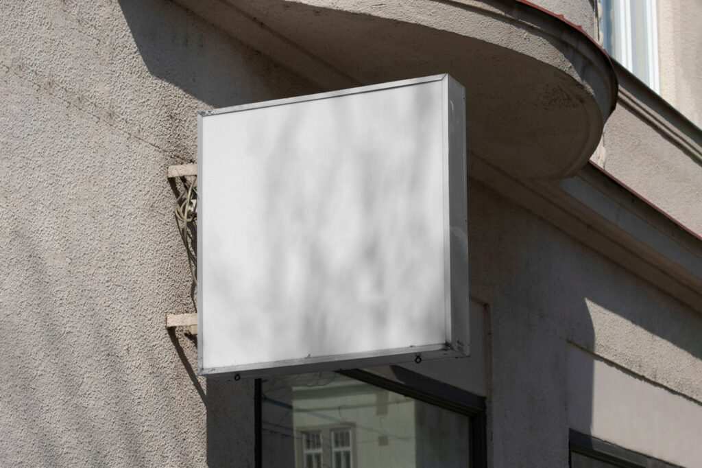 Square Mounted Street Sign Mockup
