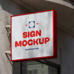 Square Mounted Street Sign Mockup