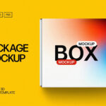 Square Package Box Mockup