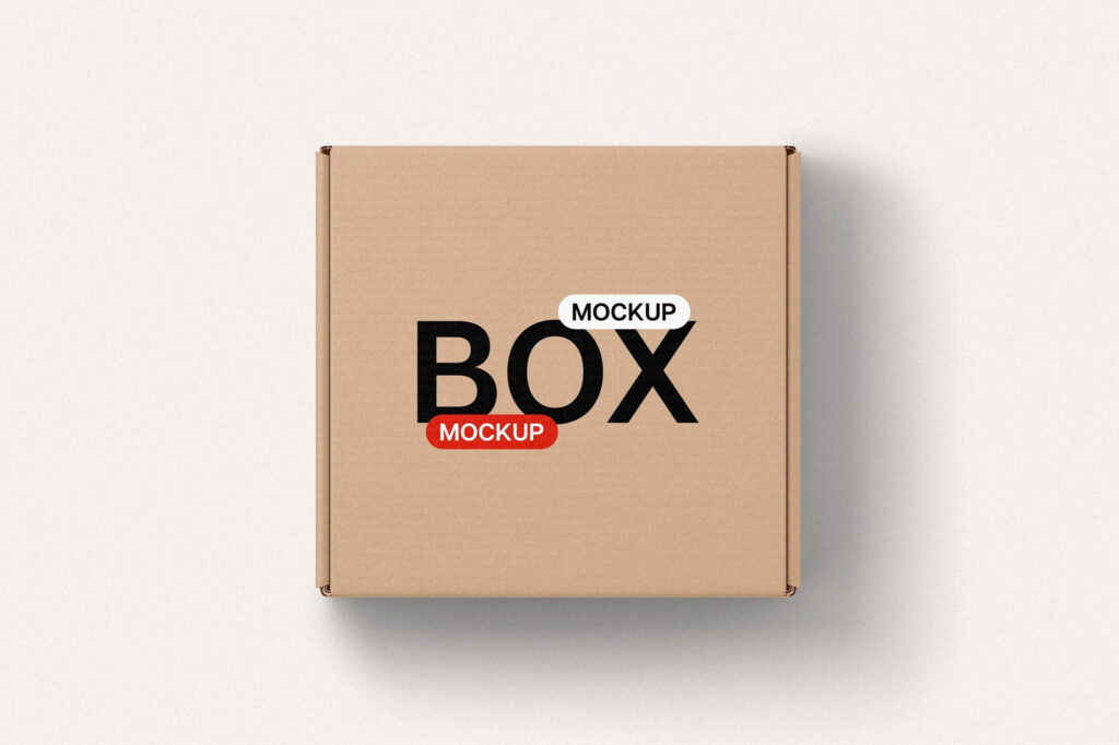 Square Package Box Mockup