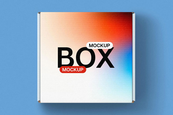 Square Package Box Mockup