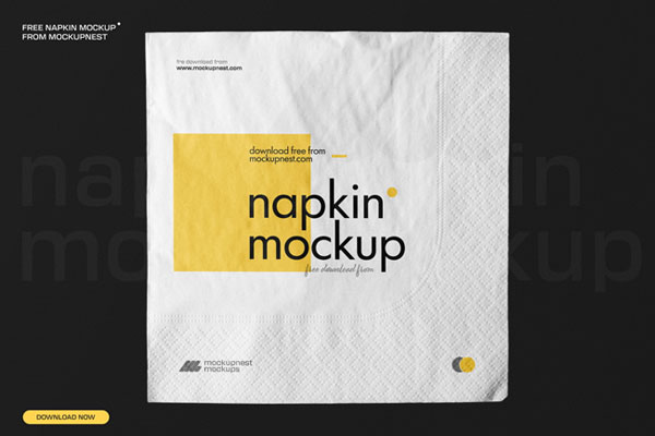 Square Paper Napkin Mockup