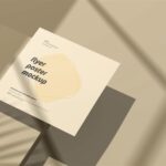 Square Poster Mockup in 4 Different Views