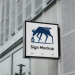 Square Sign Mockup in Perspective Vision