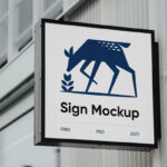 Square Sign Mockup in Perspective Vision