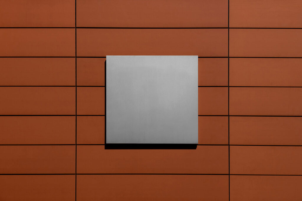 Square Signage on Wall Mockup