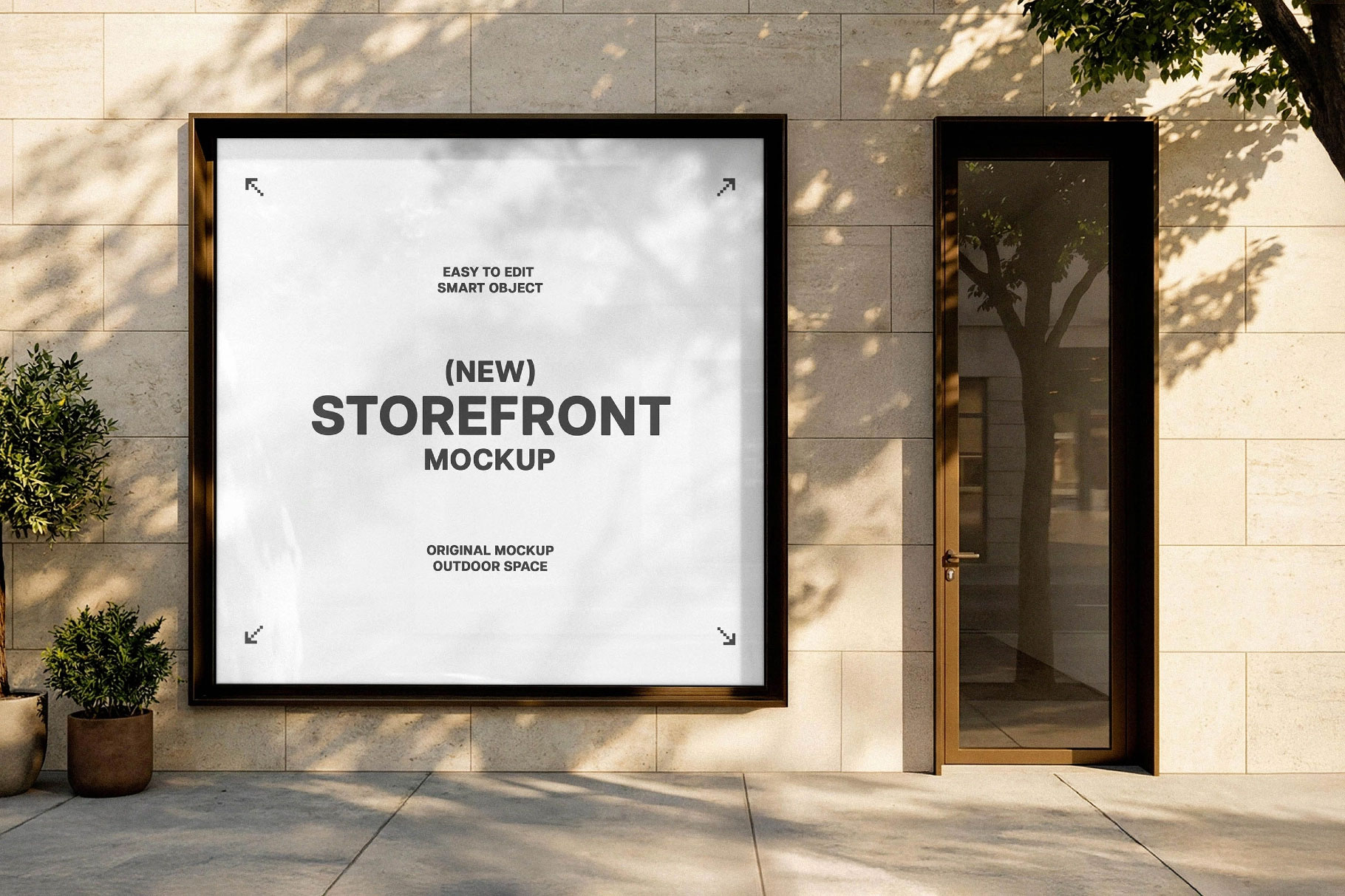 Free Square Storefront Mockup PSD Template
