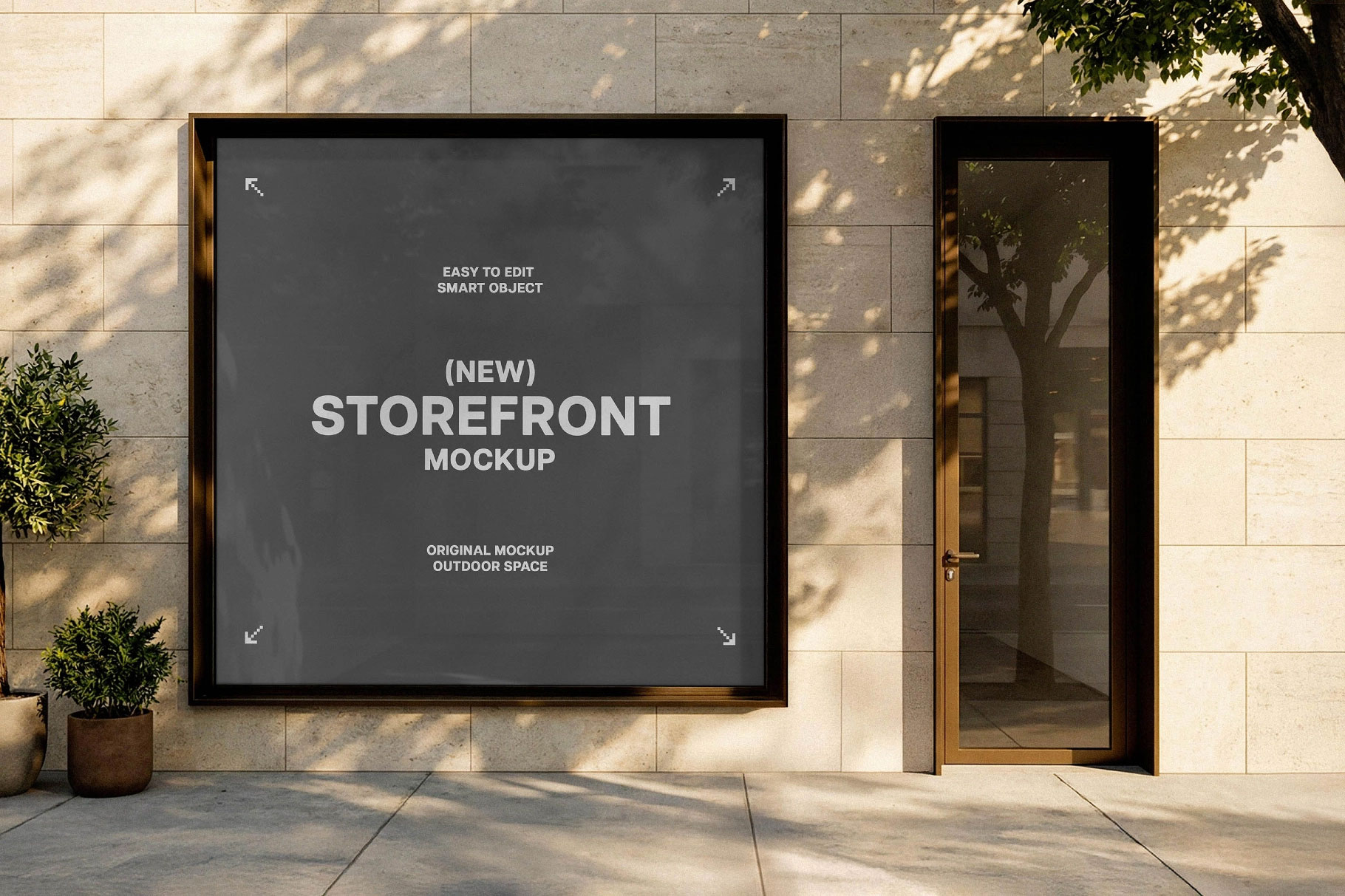 Free Square Storefront Mockup PSD Template