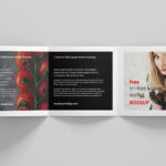Square Trifold Leaflet with Clean Look and Plain Background Mockup