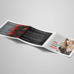 Square Trifold Leaflet with Clean Look and Plain Background Mockup