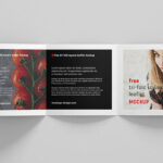 Square Trifold Leaflet with Clean Look and Plain Background Mockup