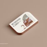 Stack of 2 Sided Rounded Business Cards Mockup
