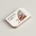 Stack of 2 Sided Rounded Business Cards Mockup