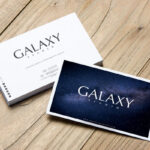 Stack of Business Cards on Wooden Floor Mockup