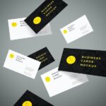 Stack of Floating Business Cards Mockup in the Air
