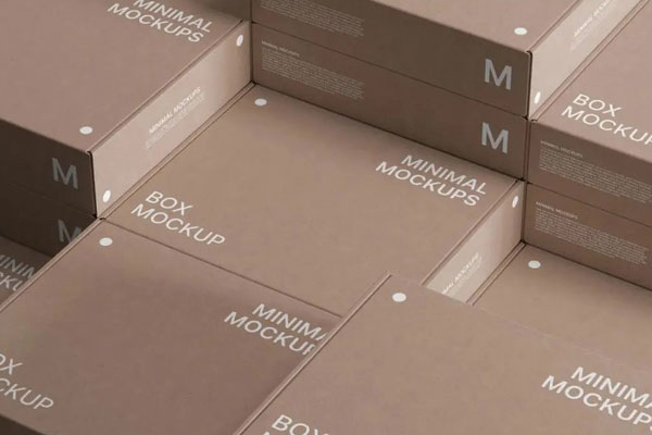 Stacked Boxes Mockup in Perspective Sight