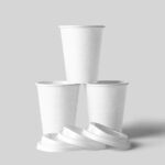 Stacked Paper Cups Mockup in Front View