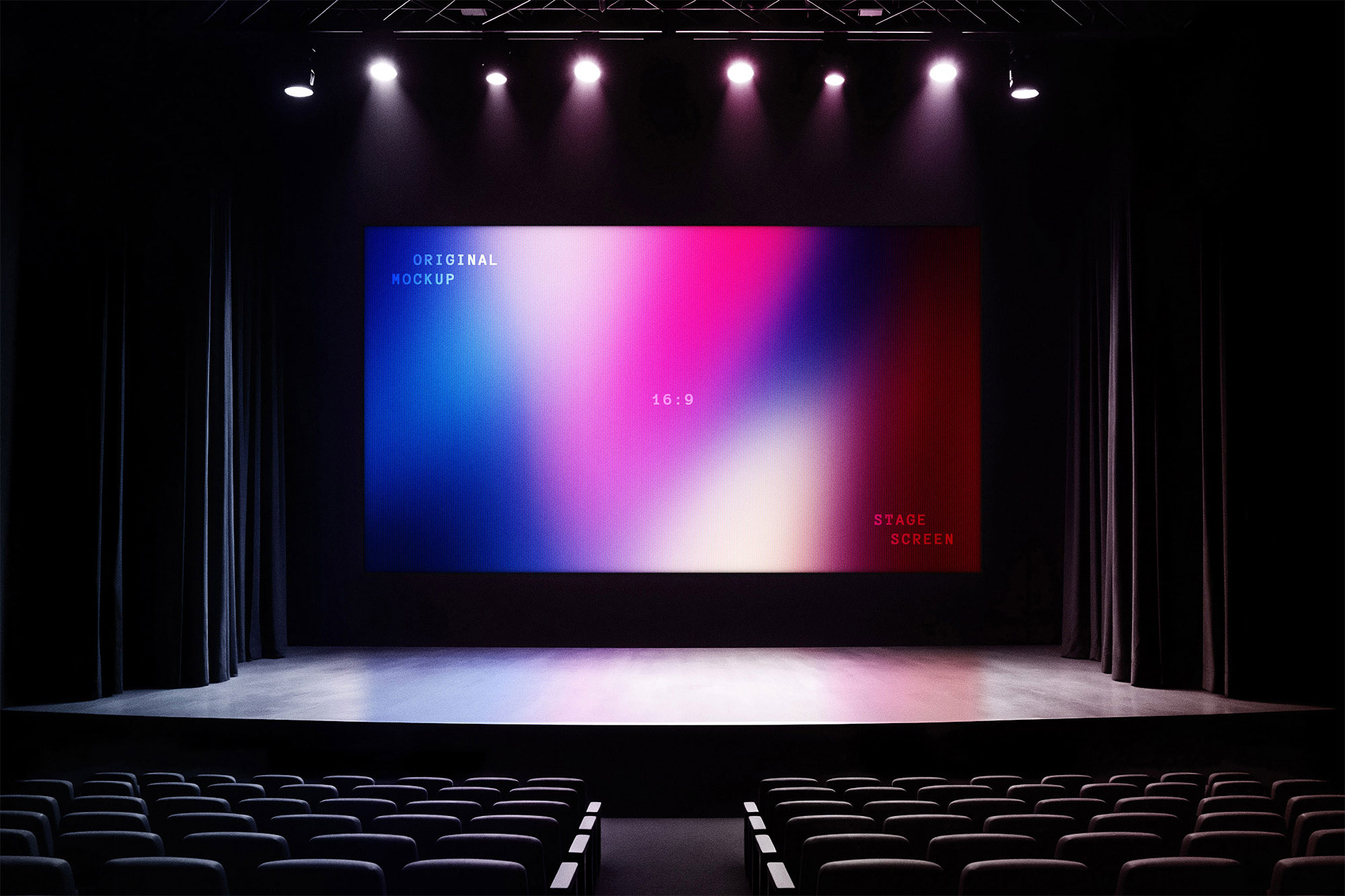 Free Stage Screen Mockup PSD Template