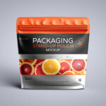 Stand-up Matte, Zippered Packaging Pouch Mockup in Front View