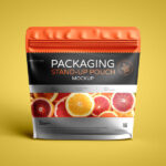 Stand-up Matte, Zippered Packaging Pouch Mockup in Front View