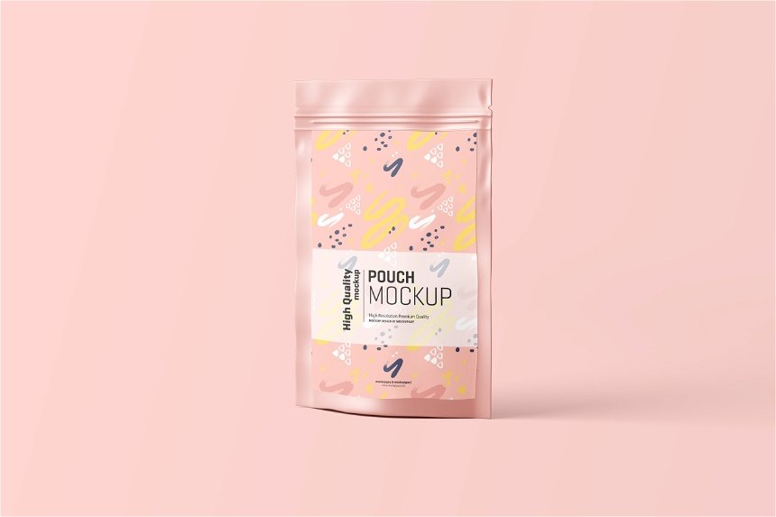 Stand Up Pouch Mockup in 4 Sights