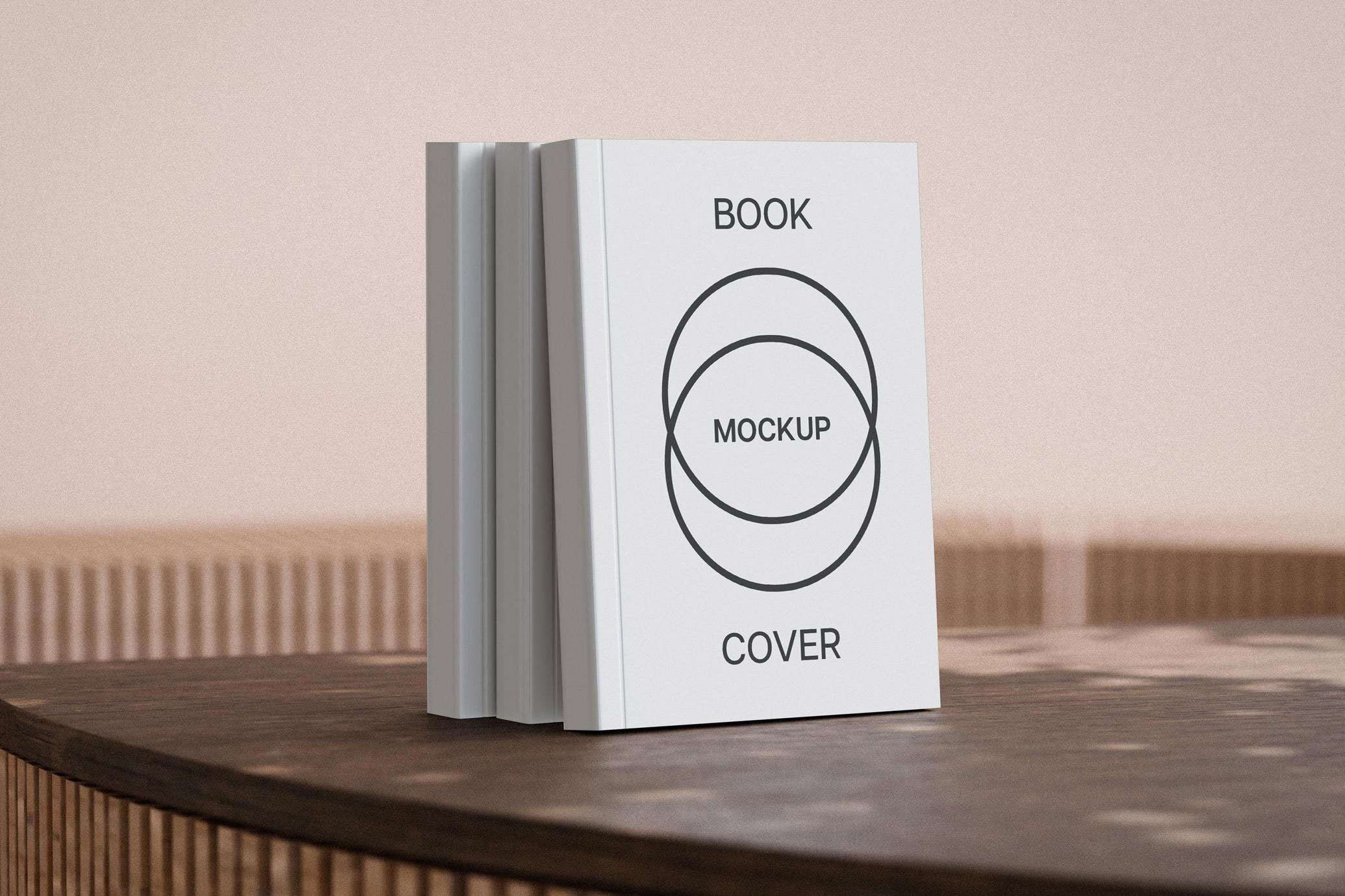 Free Standing 3 Book Covers Mockup PSD Template