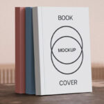 Standing 3 Book Covers Mockup