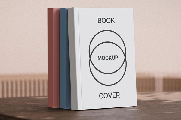 Standing 3 Book Covers Mockup