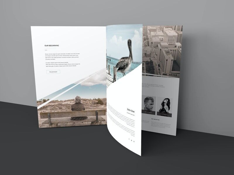 Front View of Standing A4 Brochure Booklet Mockup