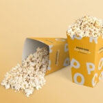 Standing and Laid on the Ground Popcorn Boxes Mockup