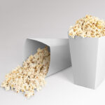 Standing and Laid on the Ground Popcorn Boxes Mockup